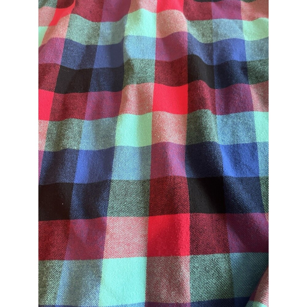 Columbia Cornell Woods Bright Aqua Buffalo Check Button Down Flannel Shirt L - Picture 11 of 12